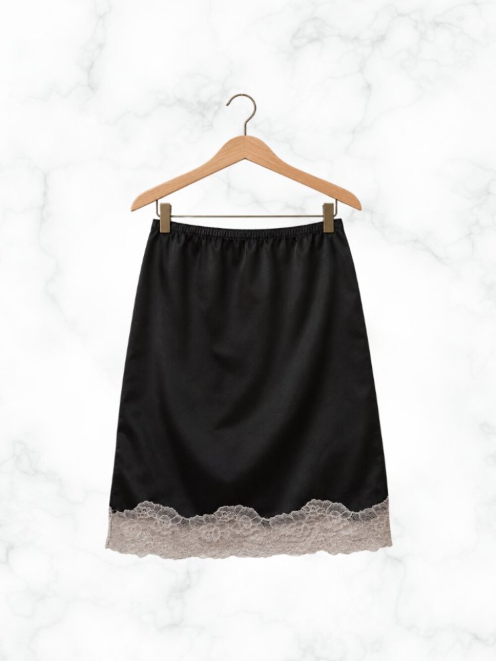 CACIQUE LANE BRYANT Black Satin Half Slip Size 18/20 Plus Lingerie